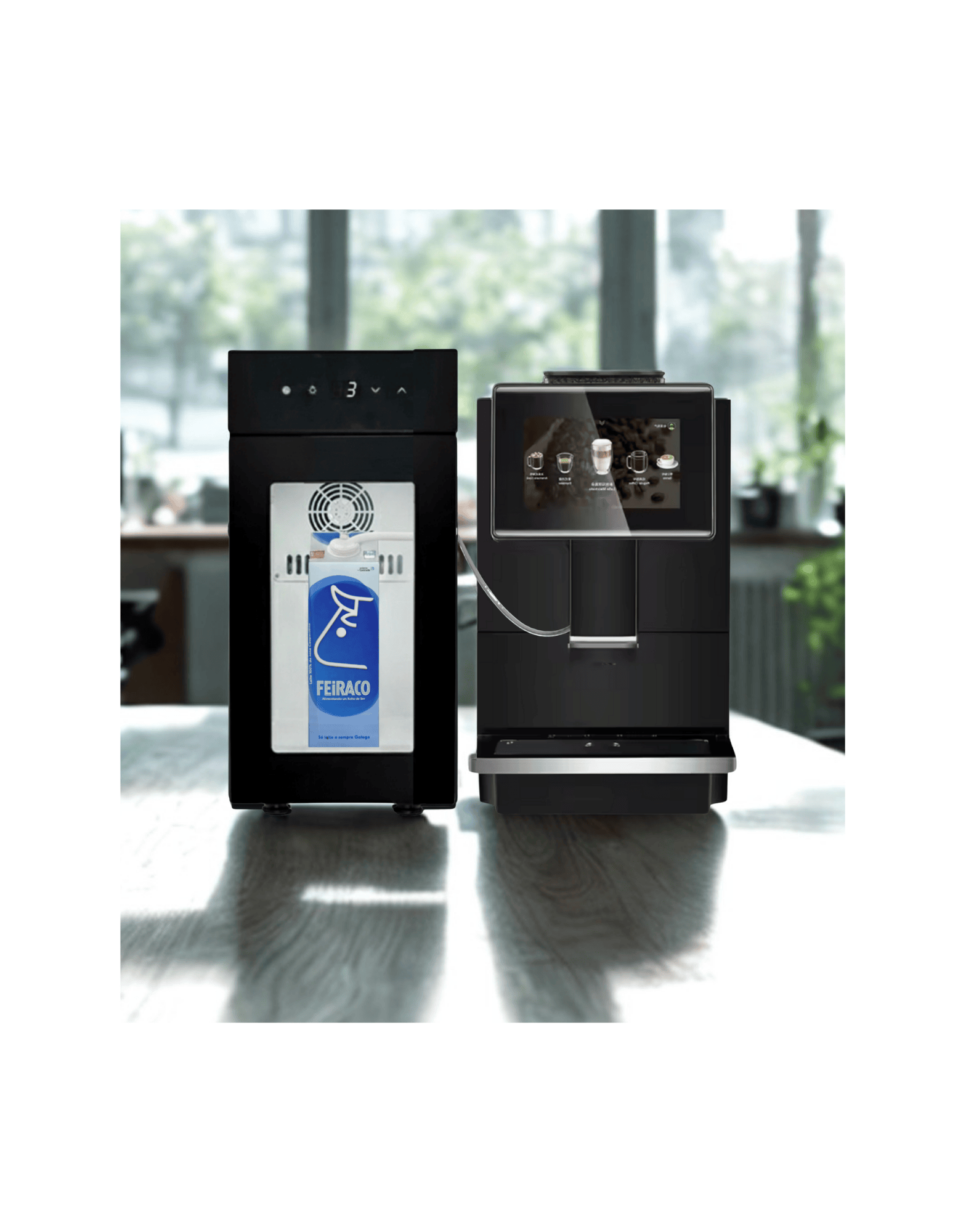 Cafetera automática para empresas Dr. Coffee Touch con Milk Cooler para oficinas