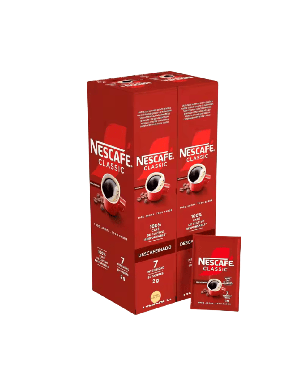 Café soluble descafeinado Nescafé (sobres)