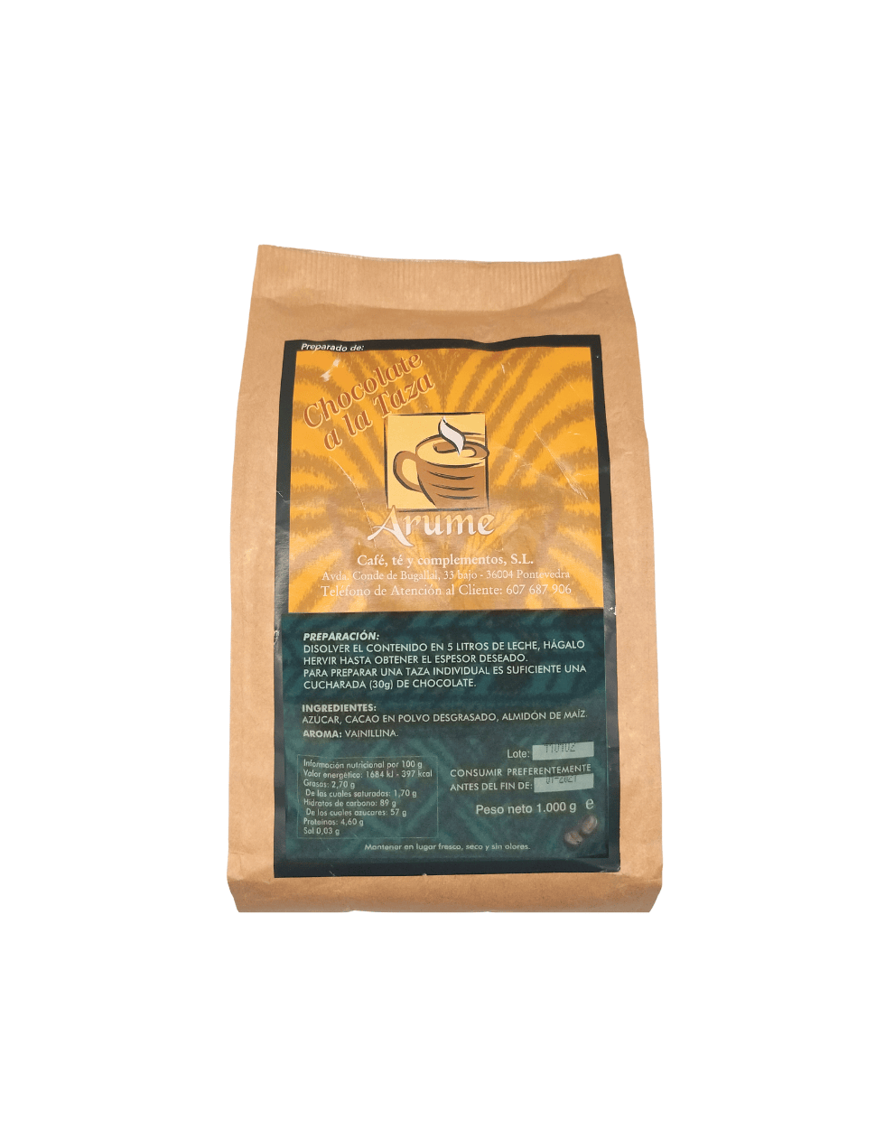 Chocolate a la taza Arume