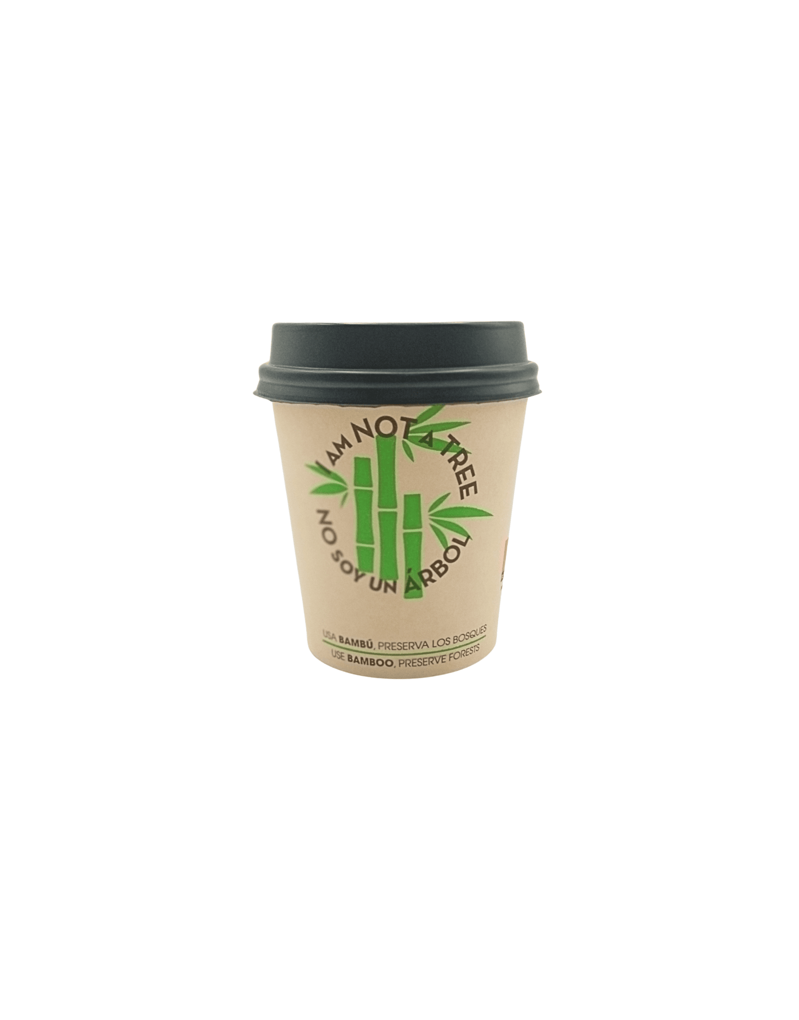 Vaso + Tapa desechable bambú 180ml