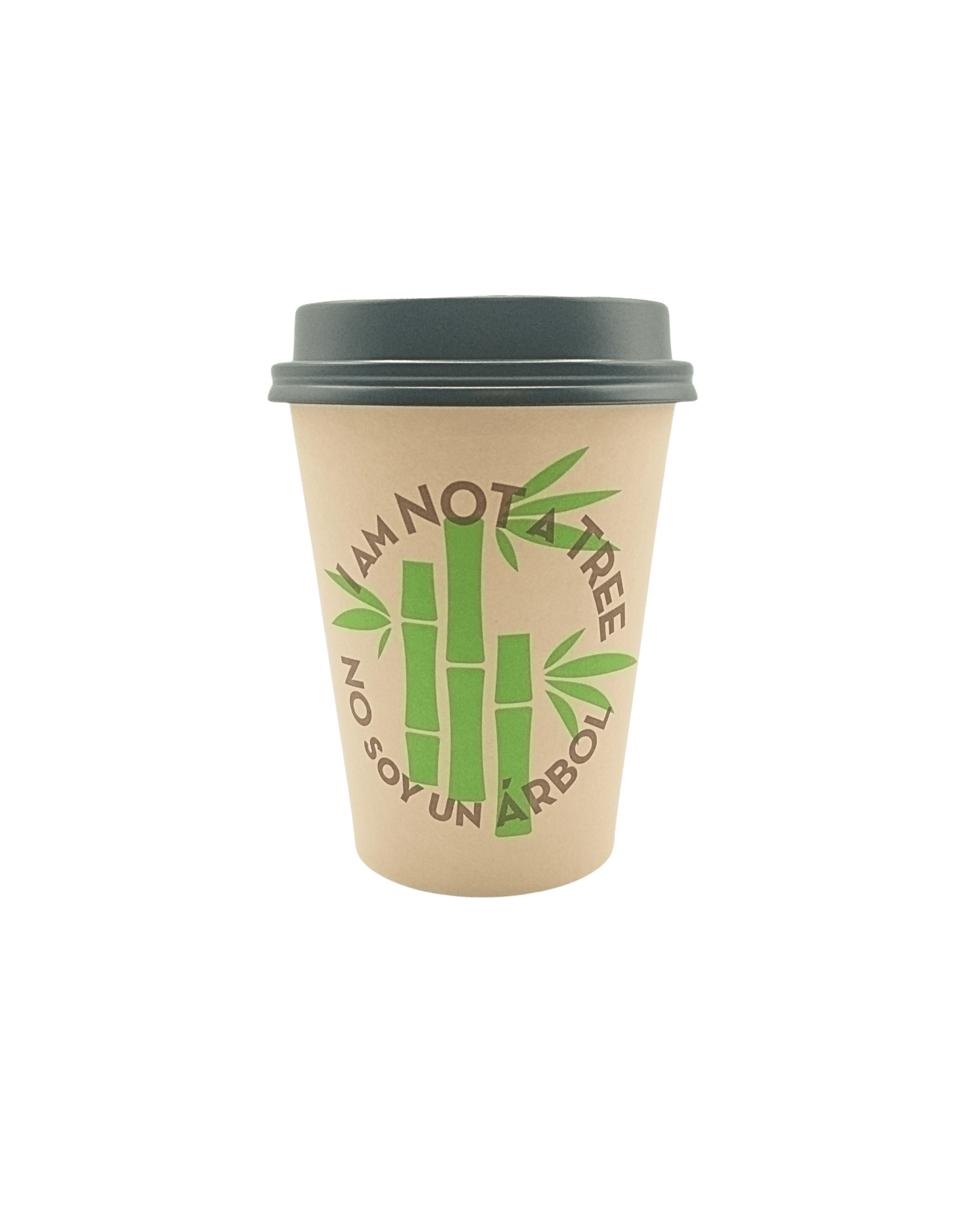 Vaso + Tapa desechable bambú 360ml