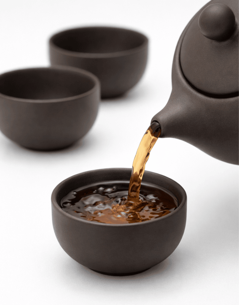 Juego de té chino de cerámica con tetera y tazas