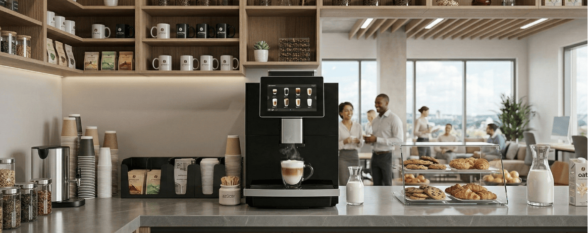 cafeteras para empresas en oficina moderna