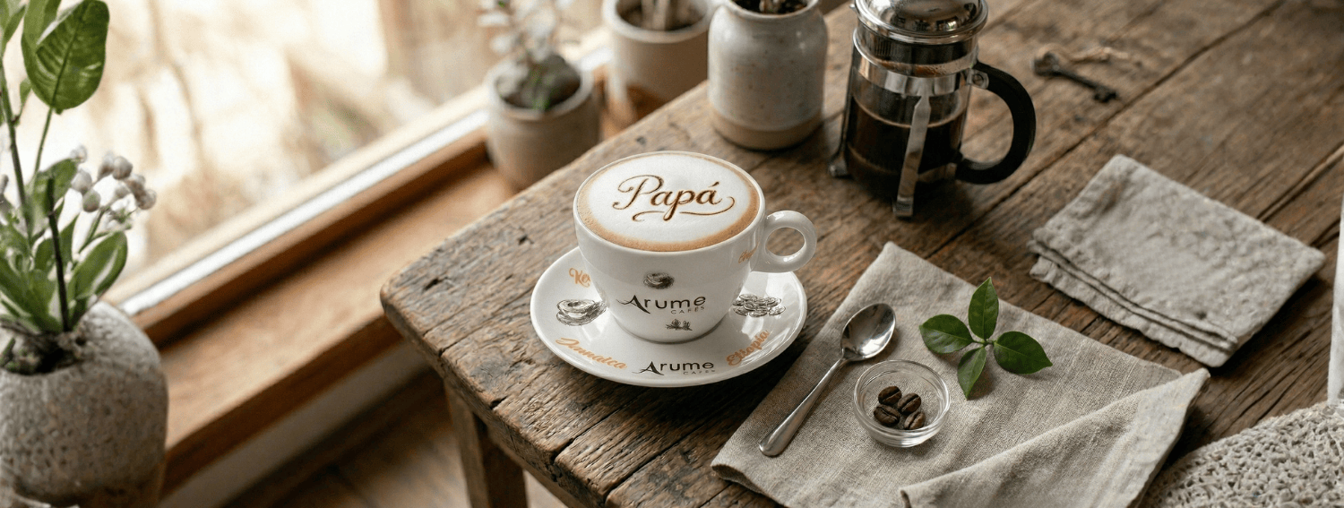 Pack de café para regalar el Día del Padre con tazas y café Cafés Arume